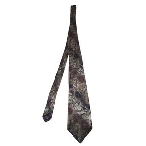 VINTAGE BOTANY 500 CLASSIC NECKTIE TAUPE GRANDPA PATTERN